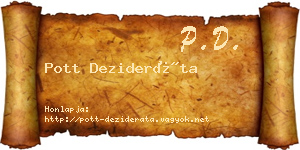 Pott Dezideráta névjegykártya